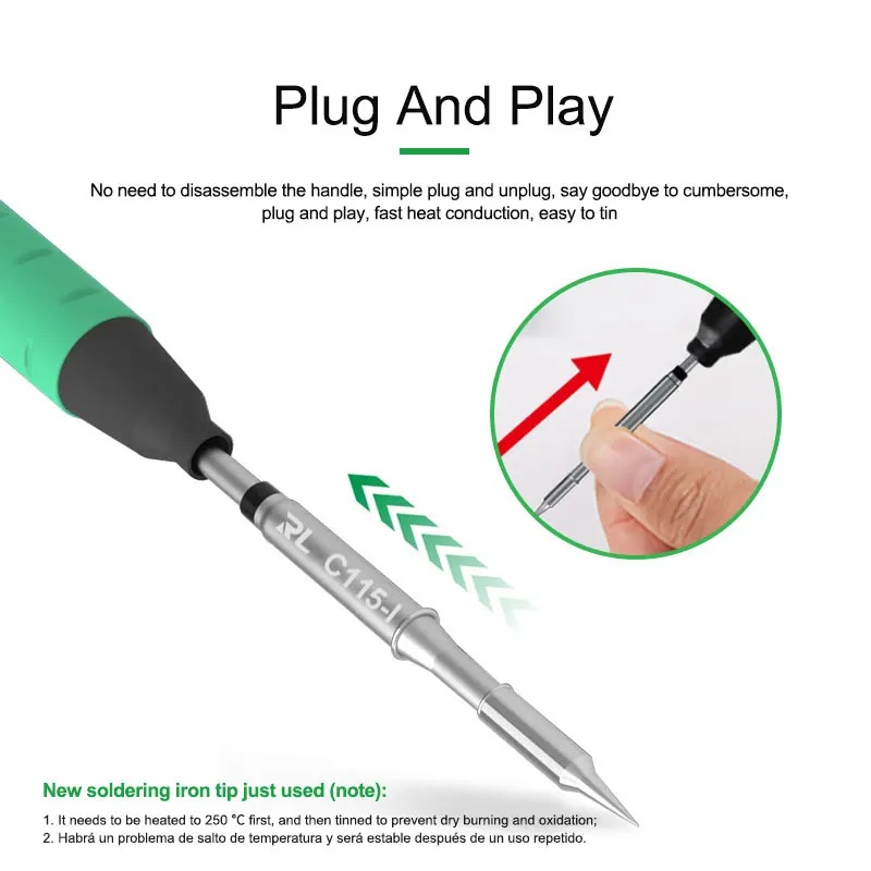 RELIFE C115-K/I/IS gagang besi - C115 Nano Soldering Iron Station ulasan dan harga